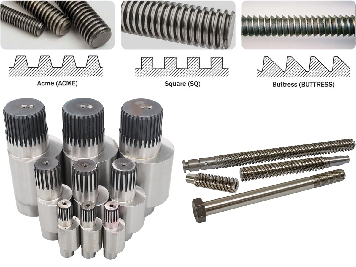 Two-axis thread rolling machine workpiece