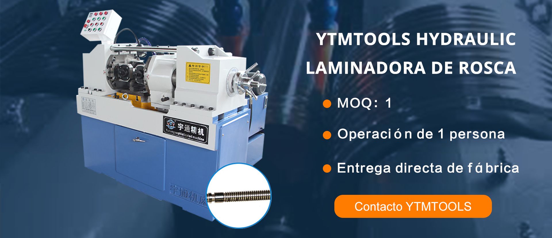 YTMTOOLS Hydraulic Laminadora de Rosca banner